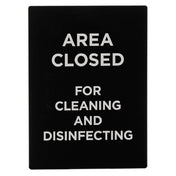 Winco SGN-807 Informational Sign 8-1/2"W X 11-1/2"H "Area Closed For Cleaning & Disinfecting"