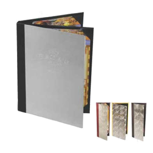 Menu Solutions MAL180D Menu Cover Holds 8-1/2" X 14" Inserts Quad Panel Booklet With 6 Views