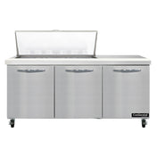 Continental Refrigerator SW72N18M Mighty Top Sandwich Unit 72"W 20.6 Cu Ft Capacity