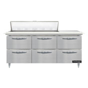 Continental Refrigerator D72N12C-D Designer Line Sandwich Unit 72"W Three-section