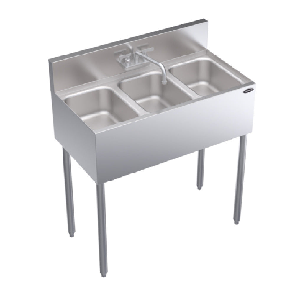 Krowne CS-1836 Convenience Store Sink Three Compartment 36"W X 19"D X 42-1/2"H