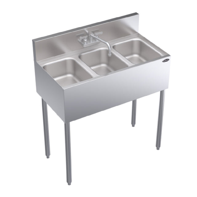 Krowne CS-1836 Convenience Store Sink Three Compartment 36"W X 19"D X 42-1/2"H