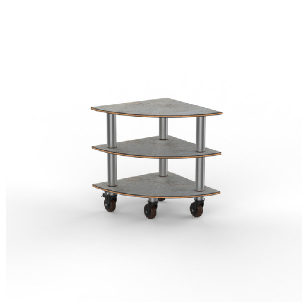 Steelite MGCMLX04GSXH - Modular Classic Corner Unit Grey Slate Stainless Steel Heavy Duty Casters