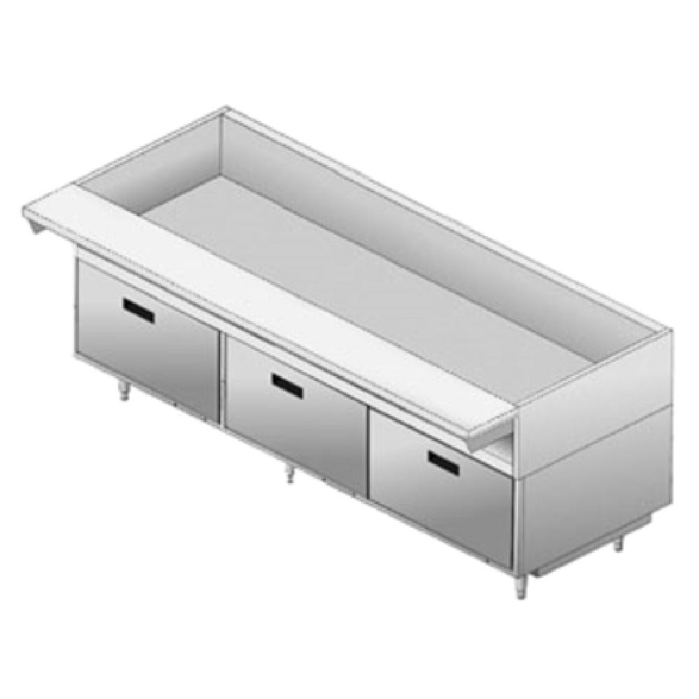 Delfield F17DD81 Equipment Stand 81" Long Drawer Base With (3) 27" Drawers
