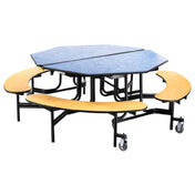 National Public Seating MTO60B NPS® Mobile Cafeteria Table With Benches 60"W X 60"D X 29"H