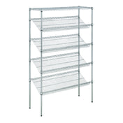 Hubert 201930 - Kratos Wire Stationary Merchandising Rack, 48"W X 24"D X 74"H, 4" Slanted