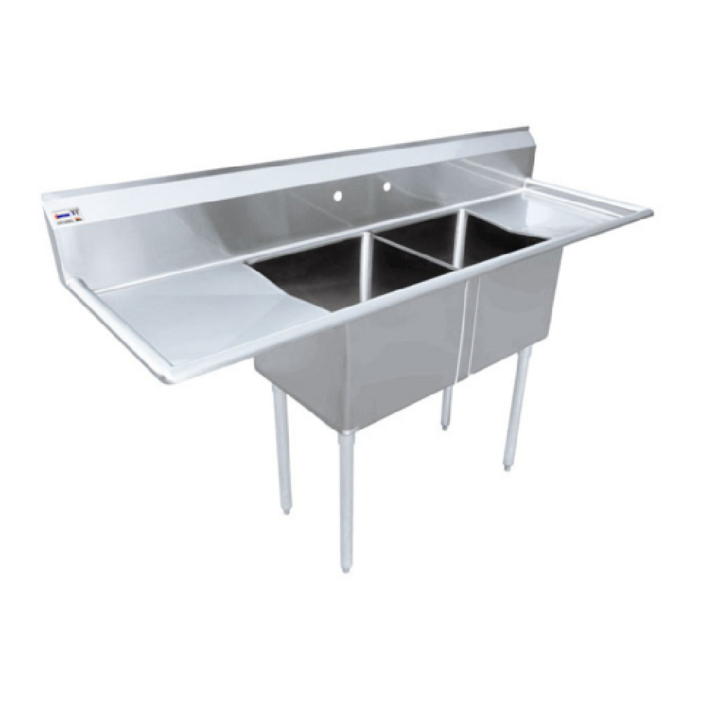 Omcan 25258 (25258) Pot Sink (2) 24" Front To Back X 24" Wide X 14" Deep Bowls