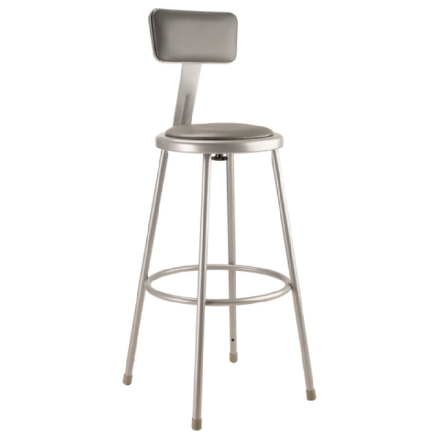 National Public Seating 6430B NPS® 30" Heavy Duty Vinyl Padded Steel Stool With Backrest