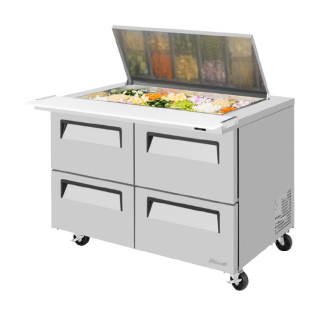 Turbo Air TST-48SD-18-D4-N-FL Super Deluxe Sandwich/Salad Mega Top Unit With Flat Lid