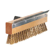 Admiral Craft PZ-1597H Oven Brush Head 10" X 1-3/4" Brass Wire Brush With Rust Proof Steel Scraper