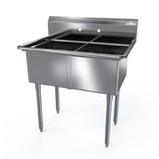 NBR Equipment 2SG-181812 Economy Sink Two-compartment 41"W X 23-1/2"D X 43-3/4"H Overall Size