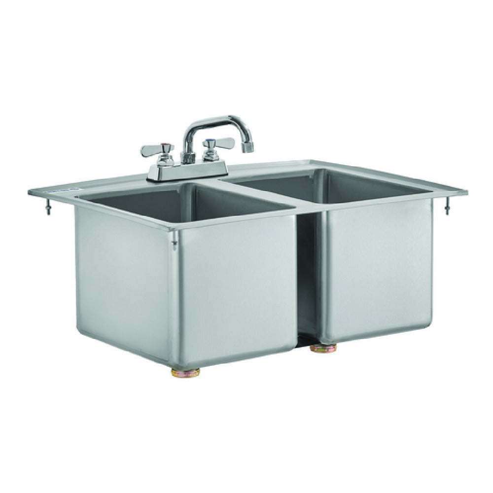 Hubert 190574 - Kratos Sink With 10" Swing Spout Faucet, Drop-in, 10"W X 14"D X 10"H