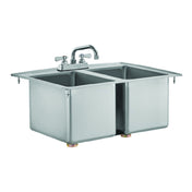 Hubert 190574 - Kratos Sink With 10" Swing Spout Faucet, Drop-in, 10"W X 14"D X 10"H