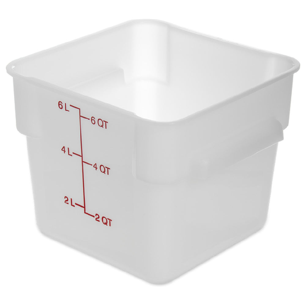 Carlisle 11962PE02 Carlisle Squares Food Storage Container 6 Qt. 8-3/4" X 7-3/10"H