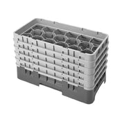 Cambro 17HS958416 Camrack® Glass Rack With (5) Soft Gray Extenders Half Size