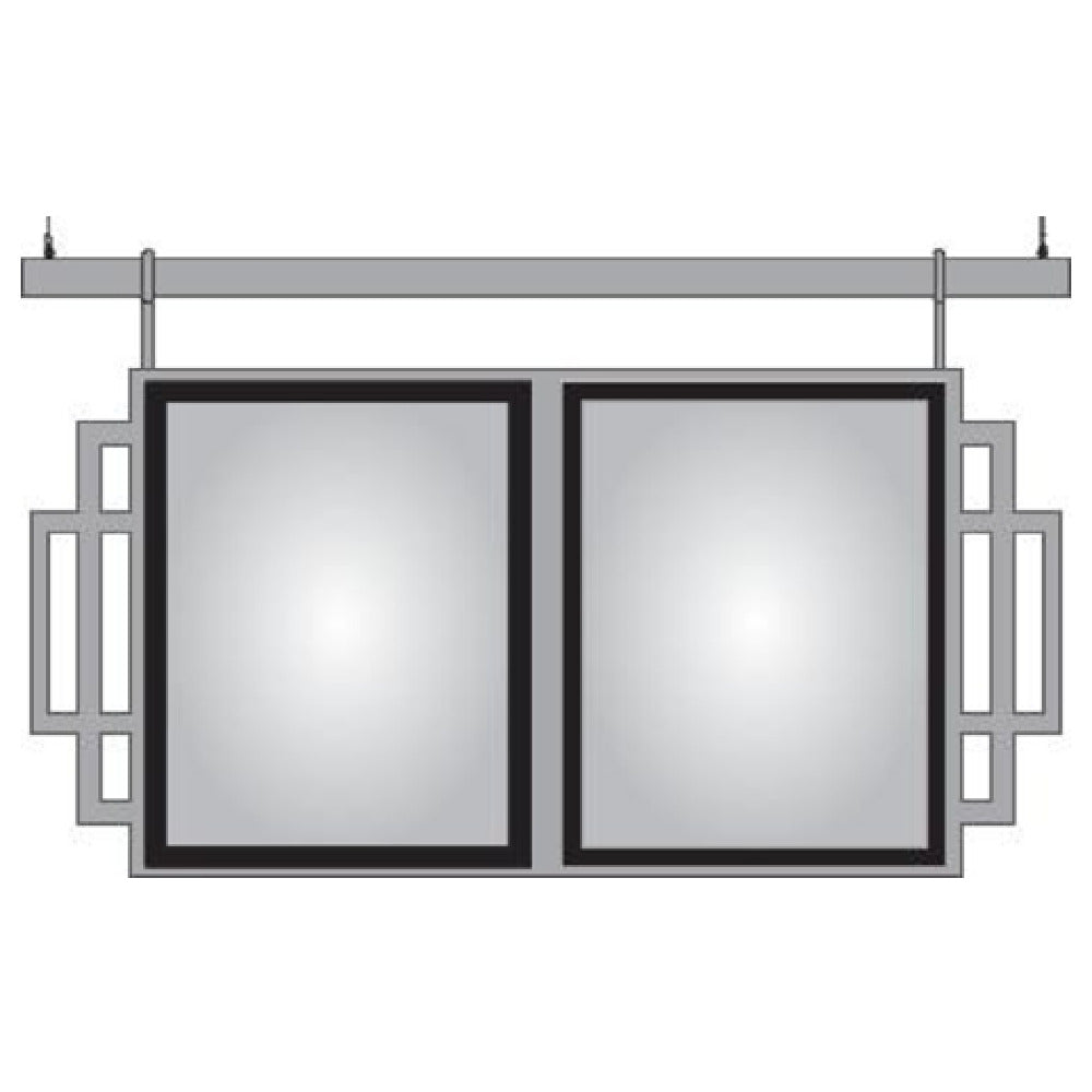 Hubert 67452 - Expressly HUBERT® Sintra Plastic Matte Silver Hanging Mount Menu Board Double Pocket Square - 15 3/4"L X 13 1/4"H