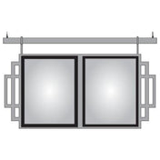 Hubert 67452 - Expressly HUBERT® Sintra Plastic Matte Silver Hanging Mount Menu Board Double Pocket Square - 15 3/4"L X 13 1/4"H