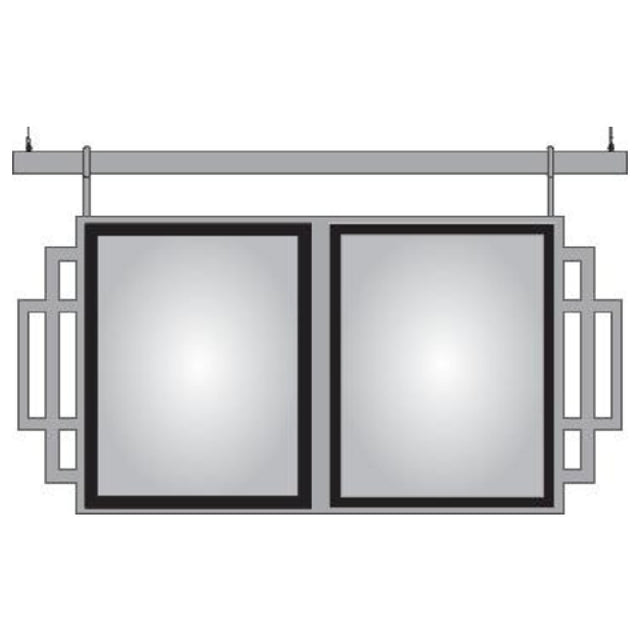 Hubert 67452 - Expressly HUBERT® Sintra Plastic Matte Silver Hanging Mount Menu Board Double Pocket Square - 15 3/4"L X 13 1/4"H