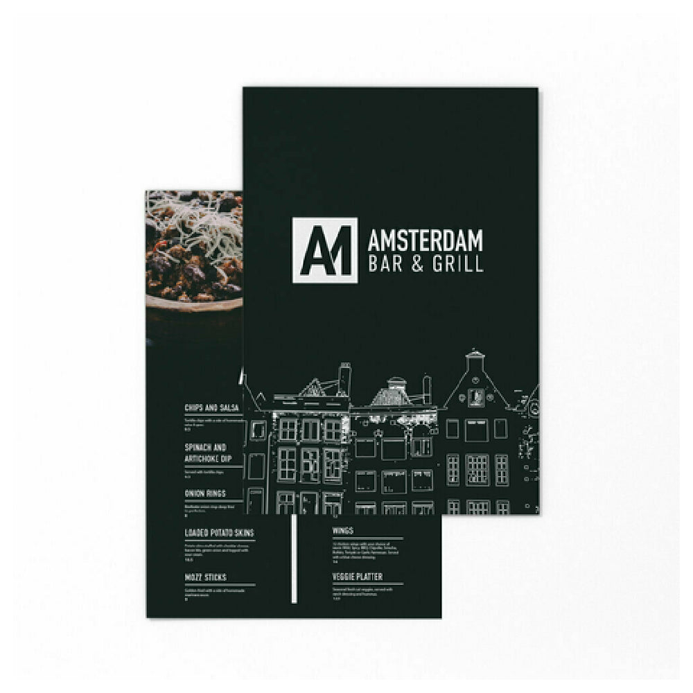 Risch SYNTHETIC-MENU-2V 5X7 Waterproof Tear-Proof Paper 5" X 7" Printed Front And Back With Black & White Or Full Color Digital Art Files