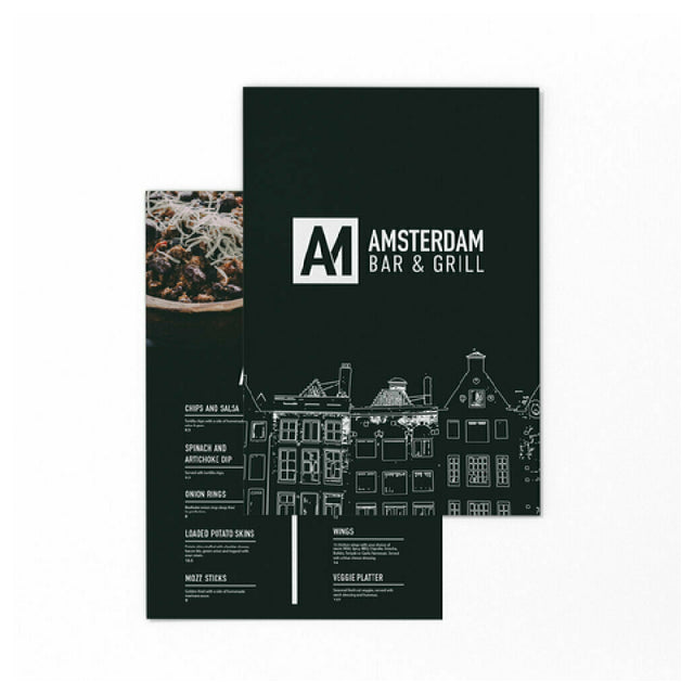 Risch SYNTHETIC-MENU-2V 8.5X14 Waterproof Tear-Proof Paper 8-1/2" X 14" Printed Front And Back With Black & White Or Full Color Digital Art Files