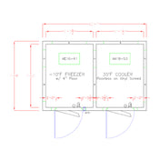 American Panel 8X12-O Walk-In Combination Cooler/Freezer (50/50 Split) 7'-6" H X 11'-7" W X 7'-9" D