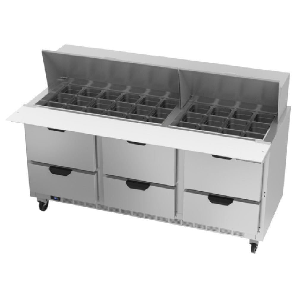 Beverage Air SPED72HC-30M-6 Mega Top Refrigerated Counter Three-section 72"W