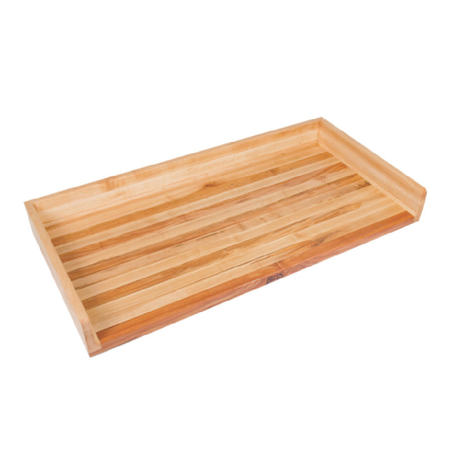 John Boos SB011-O-X Work Table Top 72"W X 30"D X 1-3/4" Thick Edge Grain Top With 4"H Coved Backsplash On Back & Both Ends