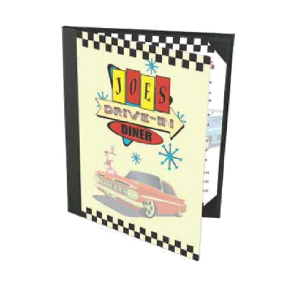 Menu Solutions PR40D Menu Cover Holds 8-1/2" X 14" Inserts Triple Panel Booklet With 4 Views