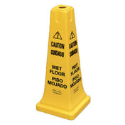 Rubbermaid FG627777YEL Safety Cone "Caution Wet Floor" 10-1/2"L X 10-1/2"W X 25-3/4"H