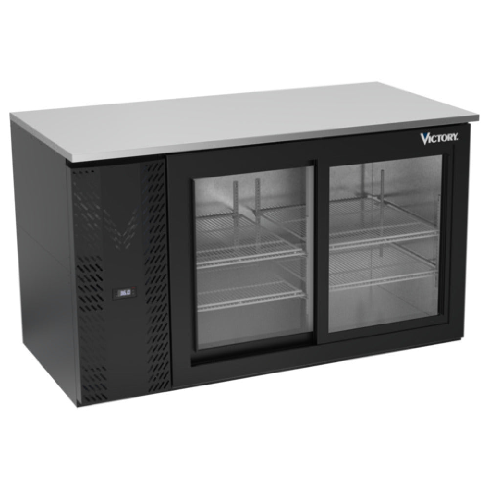 Victory VBB58HC-GS-B - Back Bar Refrigerator, Two-section, 58"W X 29-1/4”D X 34"H