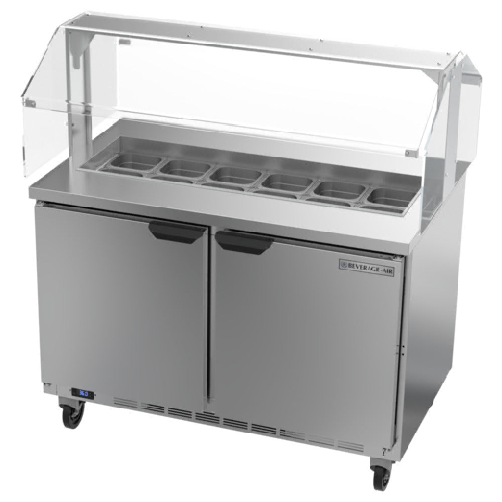 Beverage Air SPE48HC-12-SNZ Sandwich Top Refrigerated Counter With Sneezeguard
