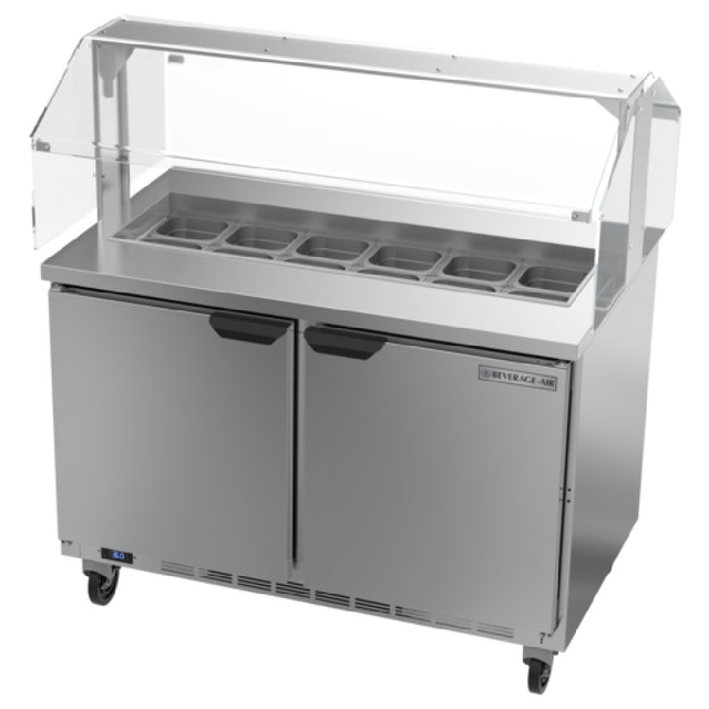 Beverage Air SPE48HC-12-SNZ Sandwich Top Refrigerated Counter With Sneezeguard