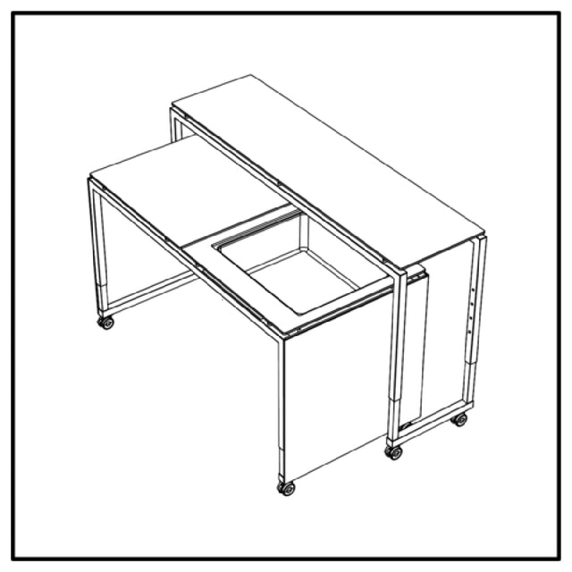 BauscherHepp VE-86005 Venta® Mobile Bar (set Of Two Tables) On Castors With Integrated Height Adjustment