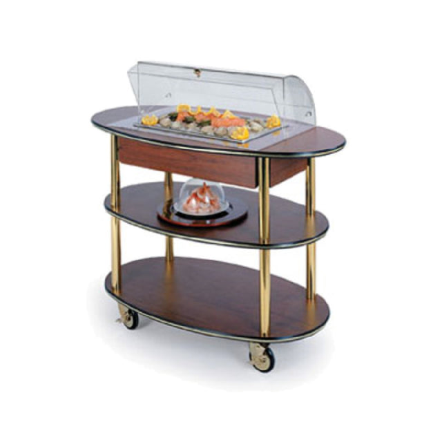 Geneva 36306 Dome Display Seafood Cart Rounded Oval 44"W X 23"D X 44-1/4"H