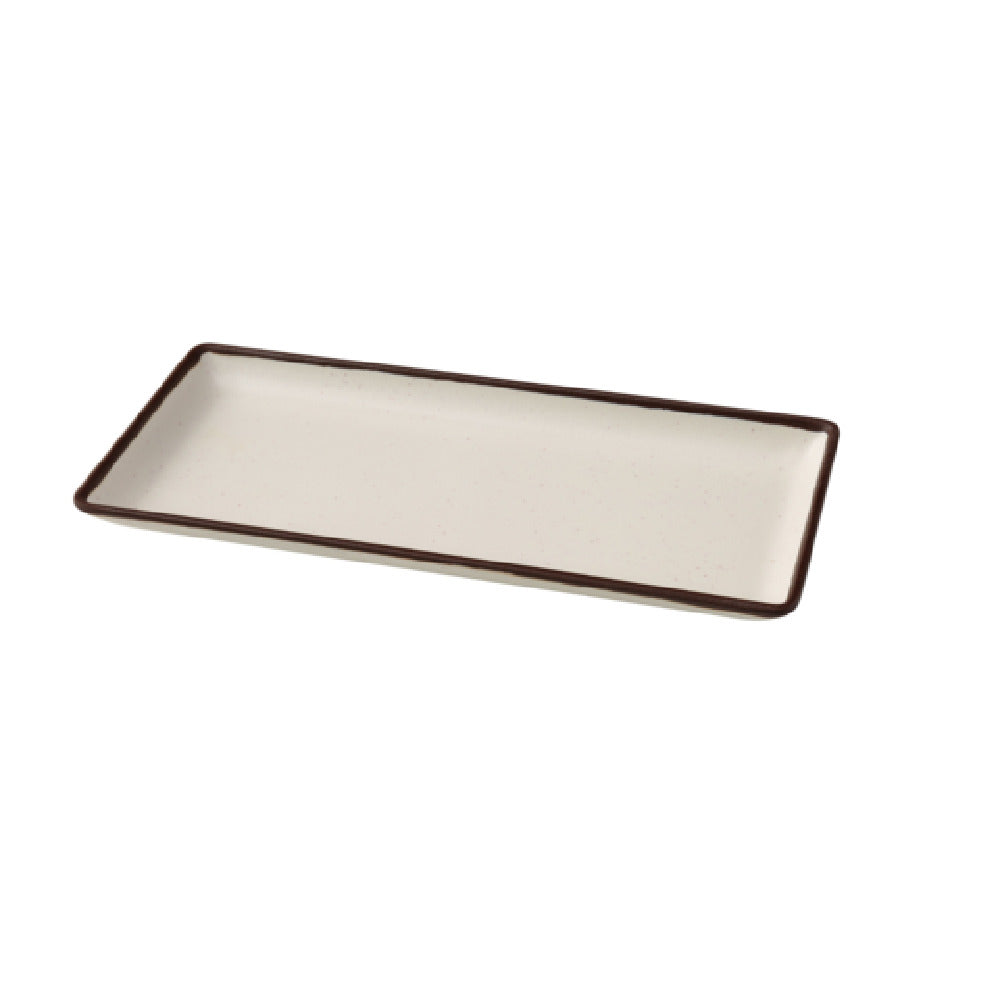 Yanco NA-408 Nature Art Appetizer/Dessert Plate 8-1/2"D X 3-3/4"W X 1/2"H Rectangular