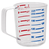 Rubbermaid FG321000CLR Bouncer® Measuring Cup 1 Cup 40°F/-40°C To 212° F/100°C Temperature Range