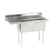 Advance Tabco FE-2-1812-18L-X Special Value Fabricated Sink 2-compartment 18" Left Drainboard