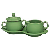 Steelite HL821344 Sugar & Cream Tray Set Includes: (1) 7-3/4 Oz. Sugar Bowl With Lid & Handles