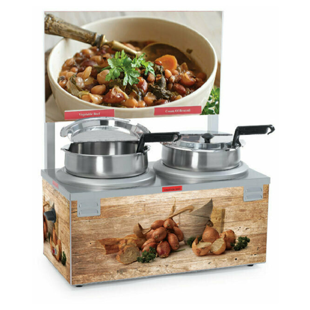 Nemco 6510A-2D7 Soup Warmer Double 7 Qt. Well With Header