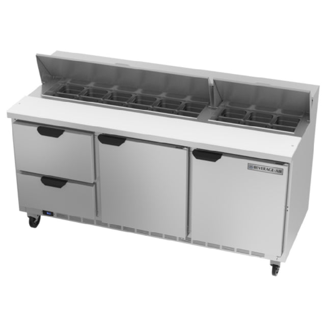 Beverage Air SPED72HC-18-2 Sandwich Top Refrigerated Counter Three-section 72"W