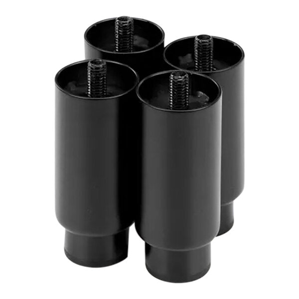 A group of black metal cylinders, compatible with Follett Products countertop CI models, forms a sturdy leg kit.