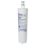 A cylindrical white Arctic Pure filter Manitowoc K00337 water pre-filter cartridge stands upright against a white background. The label displays product details, certification logos, and blue text with the Manitowoc logo near the bottom.