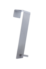 A silver metal replacement storage hook with a rectangular flat body, a right-angle bend at the top for hanging, and a cylindrical peg near the bottom front, photographed on a white background—ideal for LB-style ice storage bins or holding an ice scoop.
