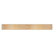 A long, narrow rectangular strip of perforated prototyping board (stripboard). The board is brown with evenly spaced holes in a grid, similar to those found on a stainless steel drip tray, and copper strips running lengthwise along the back.