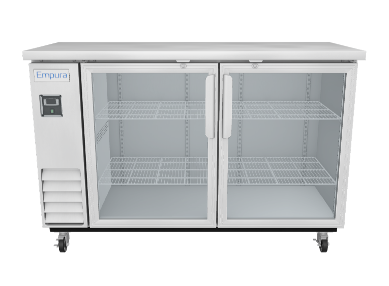E-KBB60-2G-24-S Refrigerated Back Bar Cabinet 3D View