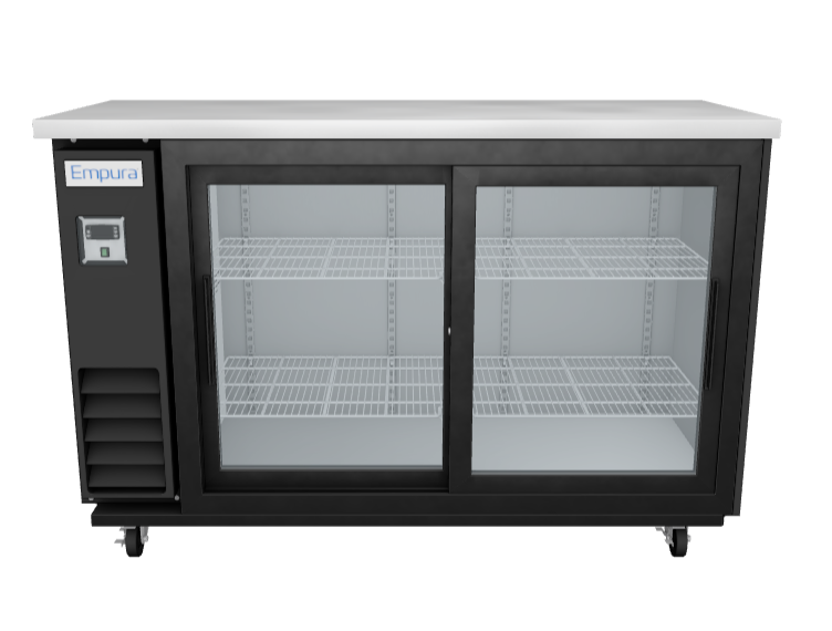E-KBB60-2G-24SD Refrigerated Back Bar Cabinet 3D View
