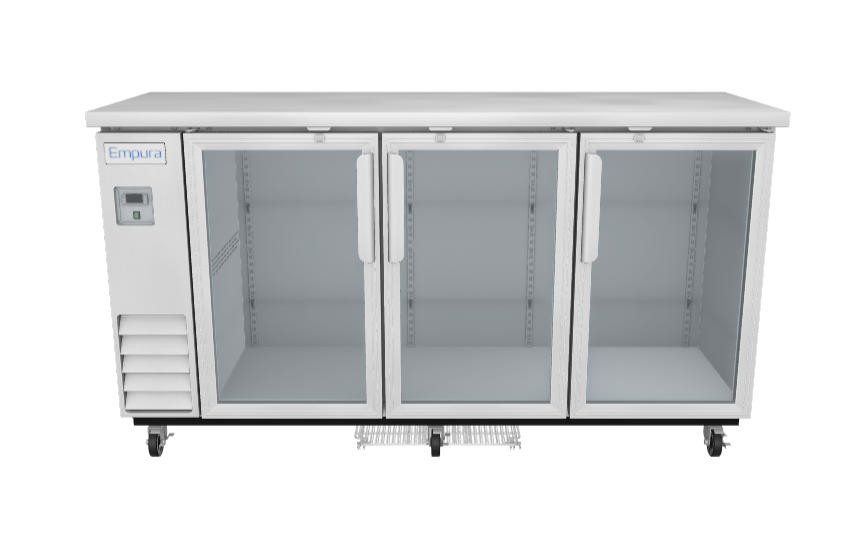 E-KBB72-3G-24-S Refrigerated Back Bar Cabinet 3D View