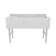 Empura Stainless EB3B101410L 48 Inch Underbar Sink with 3 Bowls and Drainboard