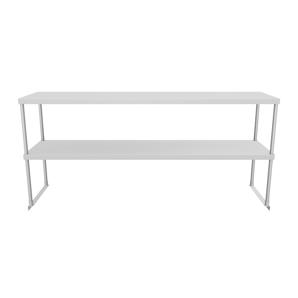 Empura EDOS1872 72 Inch Overshelf Table-Mounted 18 Gauge Stainless Steel with Double Shelves