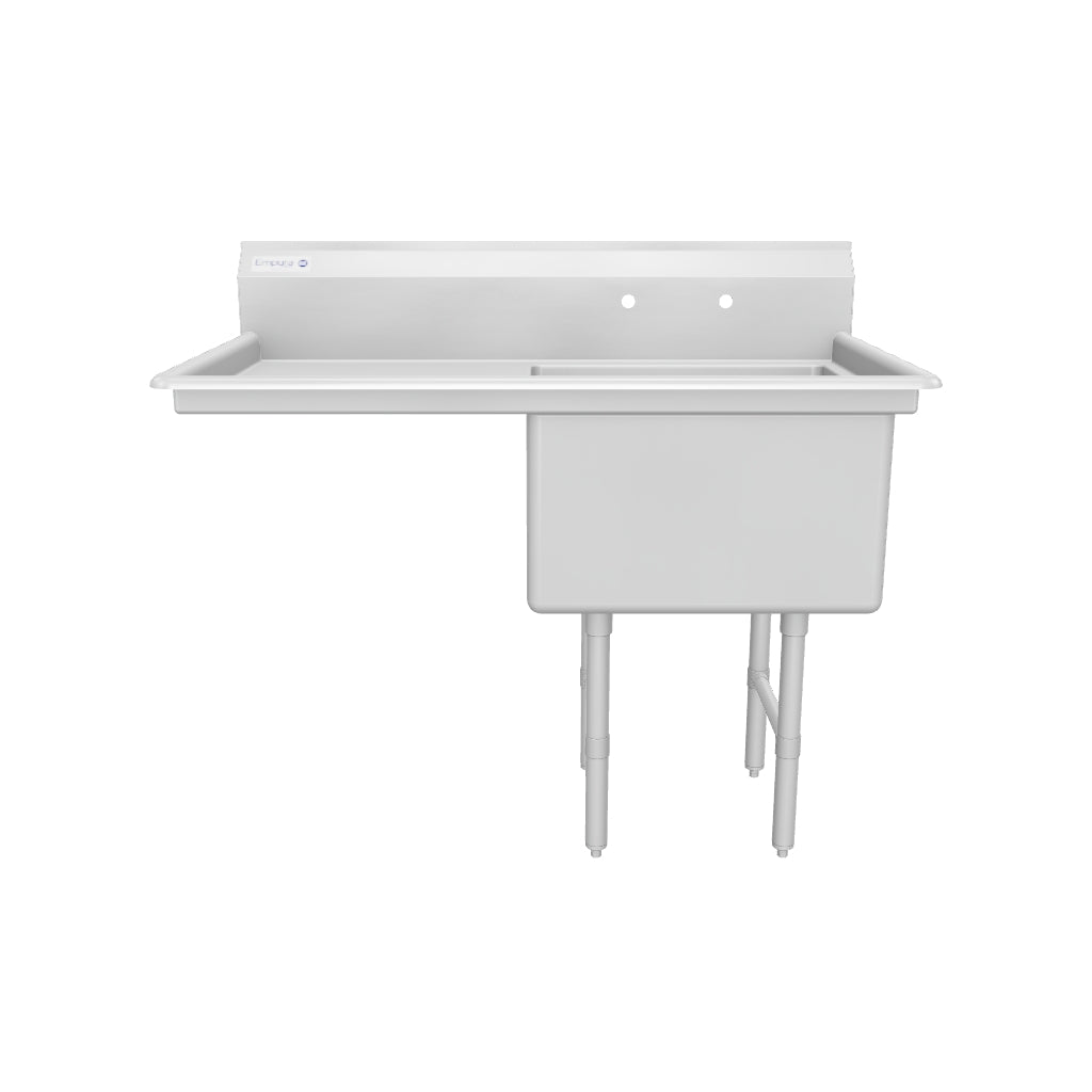 Empura EHD12424L24 50 Inch Sink with 24 Inch Bowl and Left Drainboard Stainless Steel